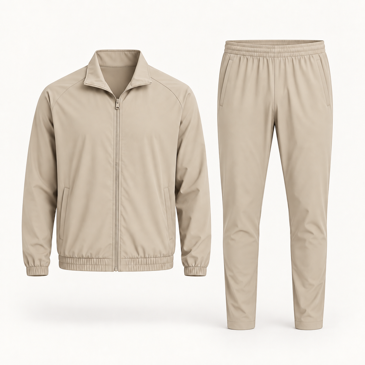 Beige Collar Tracksuit