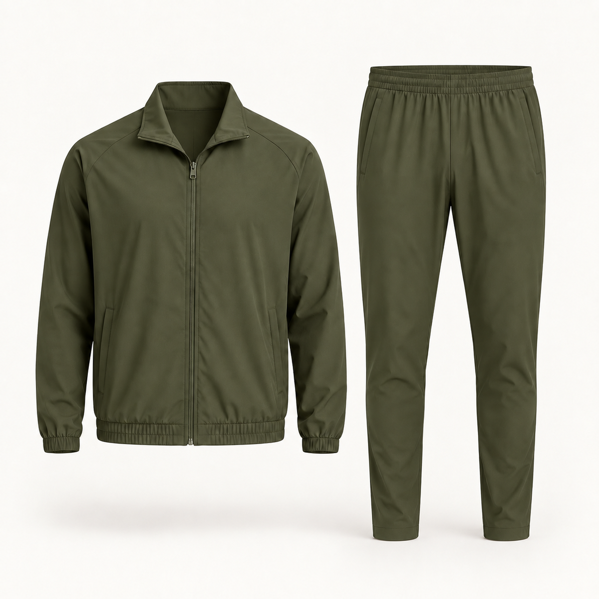 Olive Green Collar  Tracksuit