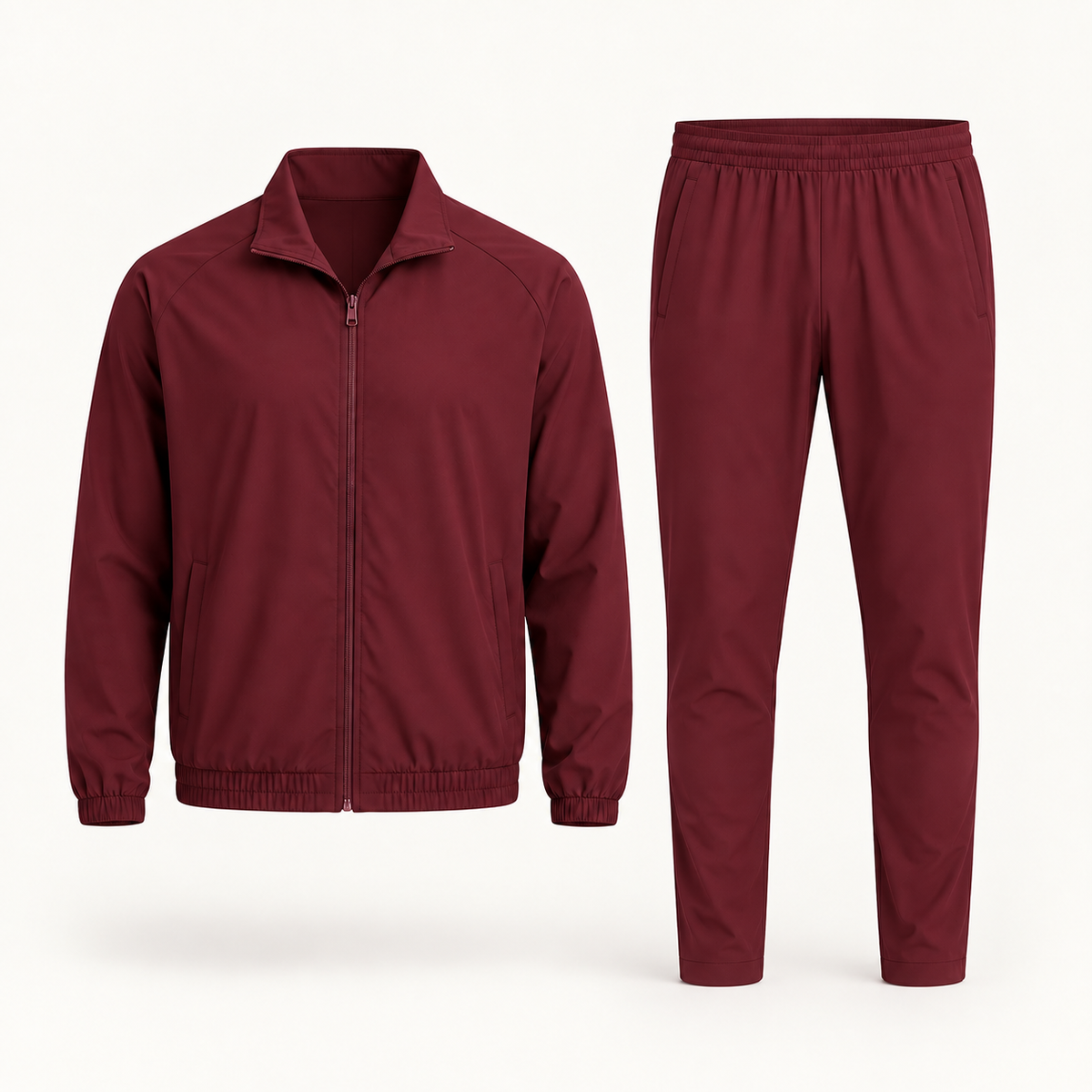 Burgundy Collar Tracksuit