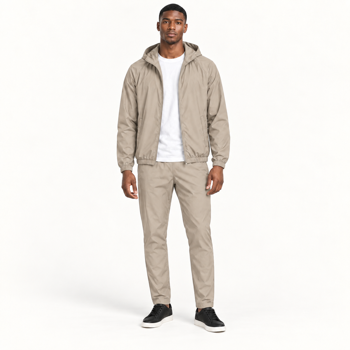 Beige Hooded Tracksuit