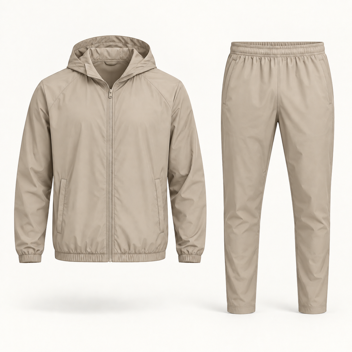 Beige Hooded Tracksuit