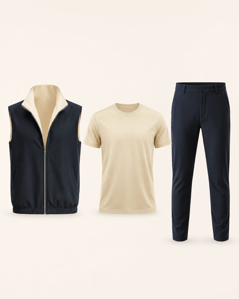 Ravelle's Reversible Navy Blue/Cream Bundle