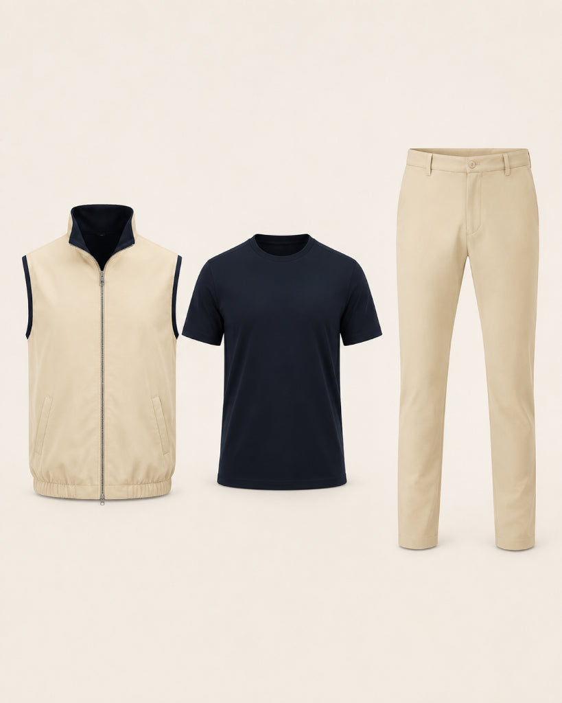Ravelle's Reversible Cream/Navy Blue Bundle